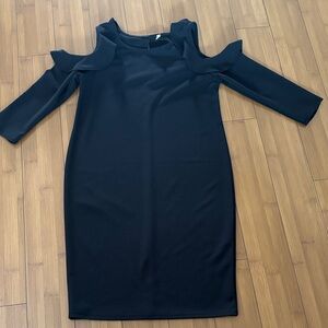 Pinkblush Black Cold Shoulder Long Sleeve Dress